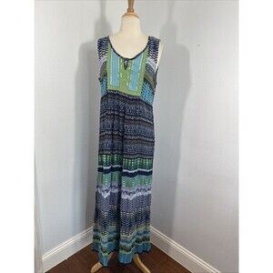 Billa‎ Maxi Dress Womens M Multi Tie Sequin Tiered Fairy Beach Vacation